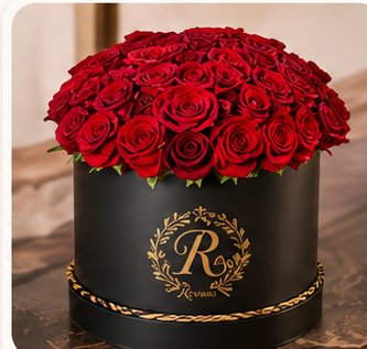باکس گل مخمل قرمز